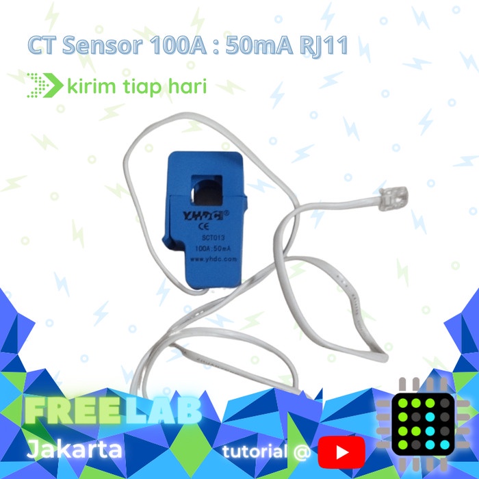Jual SCT-013-100 Sensor Arus Current Transformer CT Non Invasive 100A ...