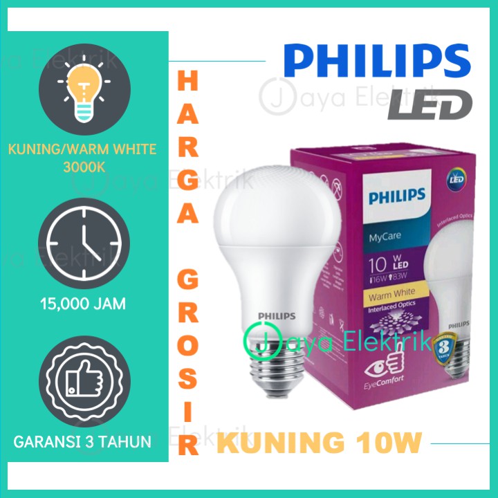 Jual Lampu Philips LED 10 Watt Kuning / Warm White 3000K (10W 10 W ...