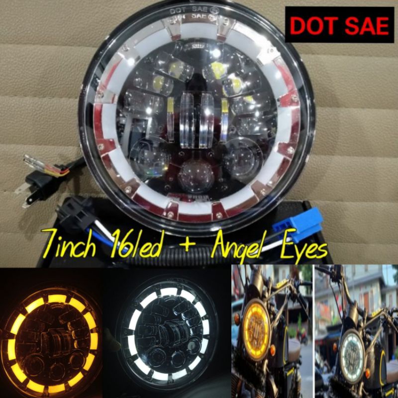 Jual LAMPU DEPAN DAYMAKER 19 LED JAPSTYLE HEADLAMP 7 INCH NEW CUSTOM ...