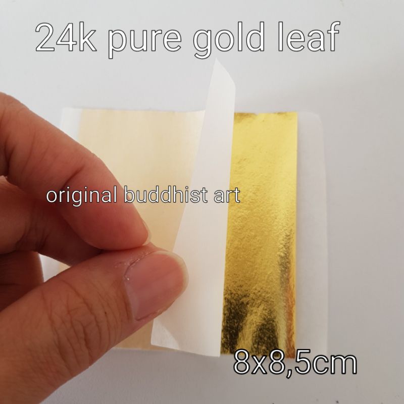 Jual edible gold leaf sheet foil 8x8,5cm harga per10 lembar Shopee