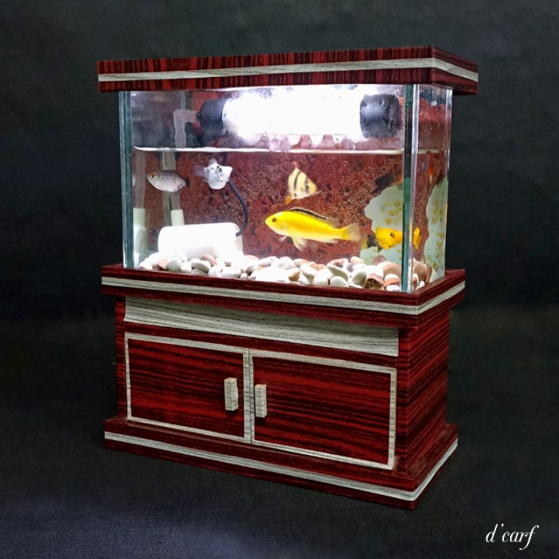 Jual AQUARIUM FULLSET Lampu Led, Batu Aquarium/pasir Aquarium, Stiker ...