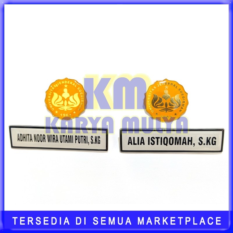 Jual Bros Pin Name Tag Logo Universitas Jenderal Soedirman Papan Nama Dada Dan Pin Unsoed Km