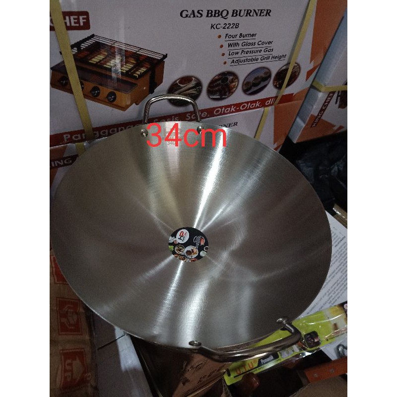 Jual wajan penggorengan stainless steel 34cm | Shopee Indonesia