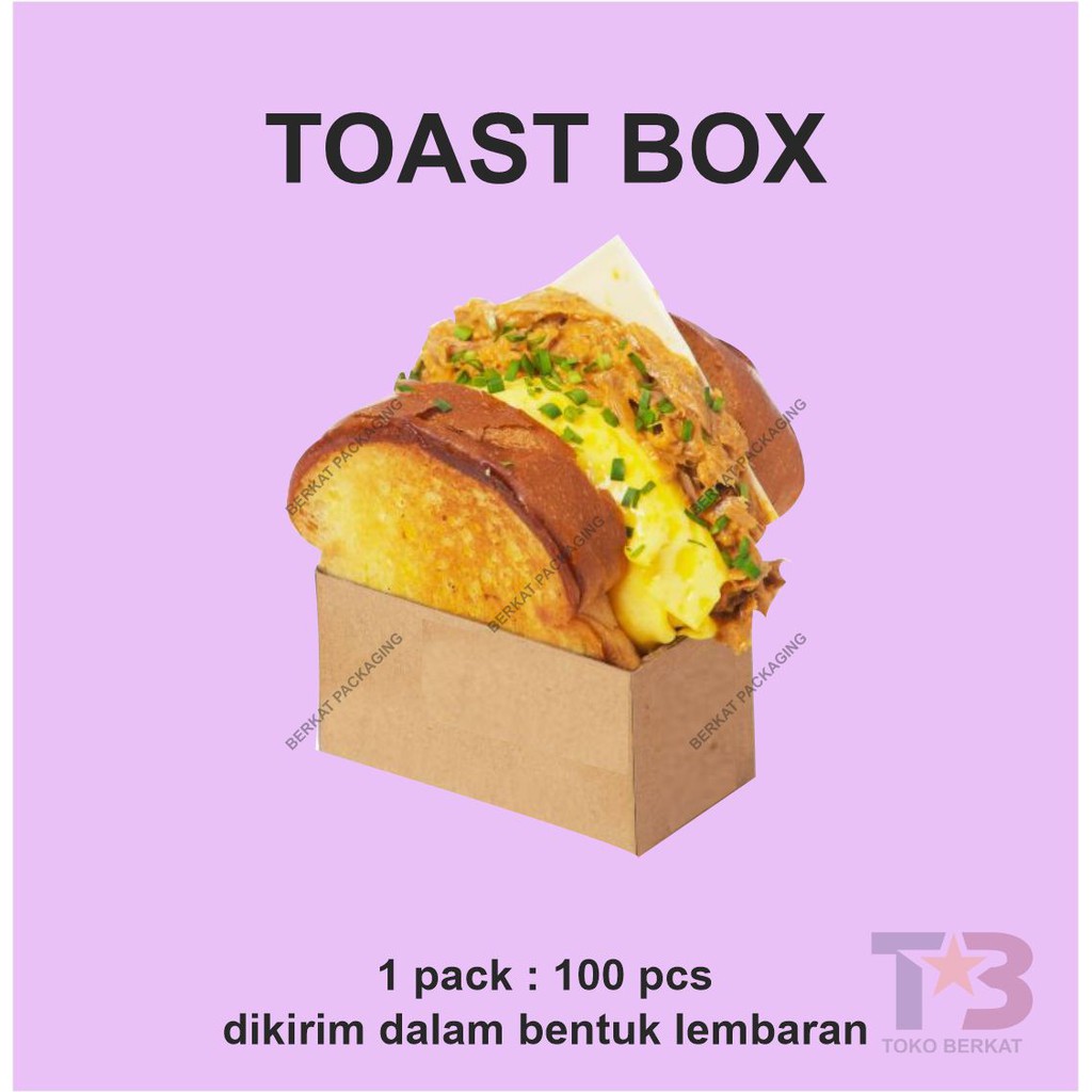 Jual Tray Toast Box ISI 100pcs / Bread Toast Box Isi 100pcs / Box Roti ...