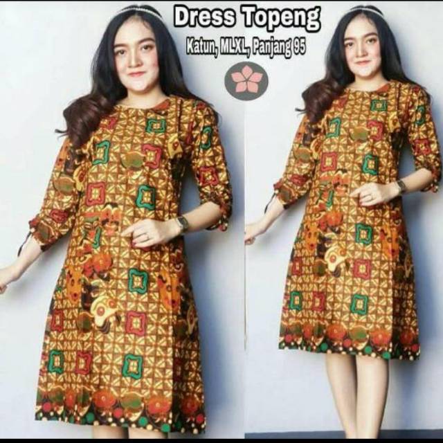 Jual Batik Dress Topeng Wanita Murah Modern Unik Cantik Murah Meriah ...