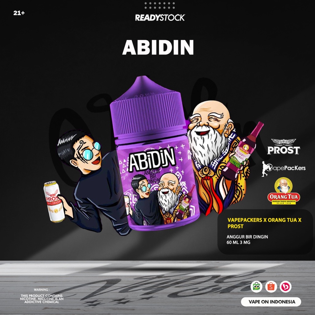 Jual Abidin Anggur Bir Dingin 60ml 3mg Authentic By Vapepackers Shopee Indonesia 2065