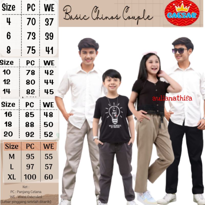 Jual Celana Chino Panjang Anak/Remaja/Dewasa usia 10-20 th Laki