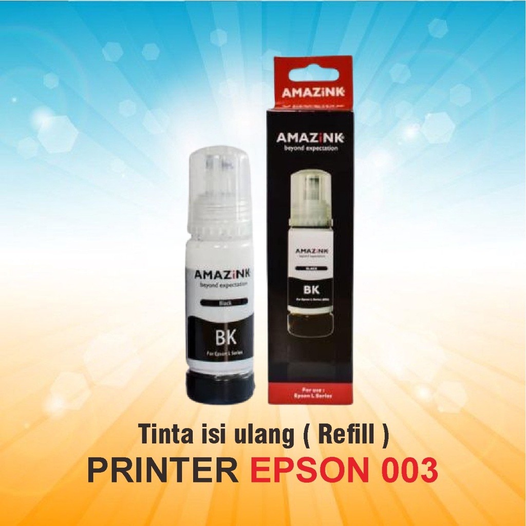 Jual Tinta Epson 003 Warna Blackhitam Isi Ulangrefill Printer Epson L1110 L1210 L1250 L3110 9972