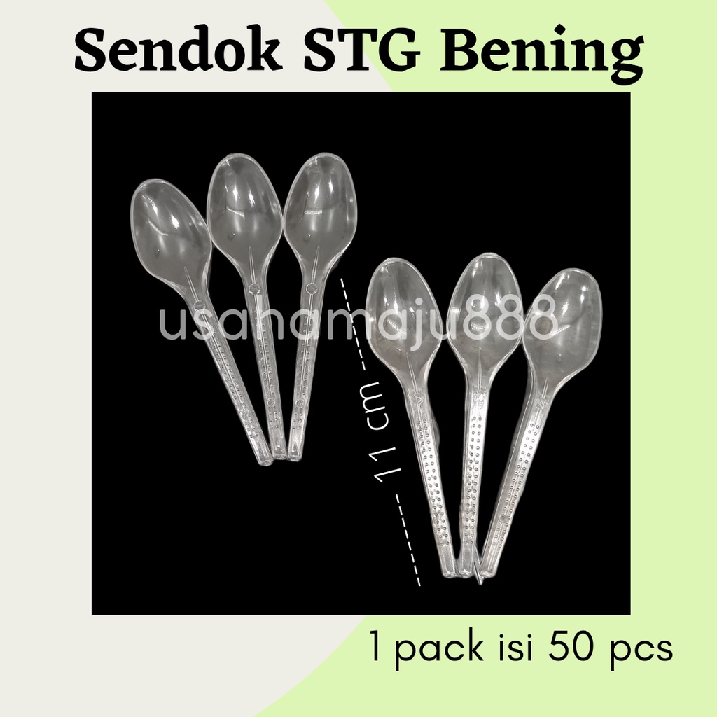 Jual [isi 50 Pcs] Sendok Teh Plastik Es Krim Bening 11 Cm