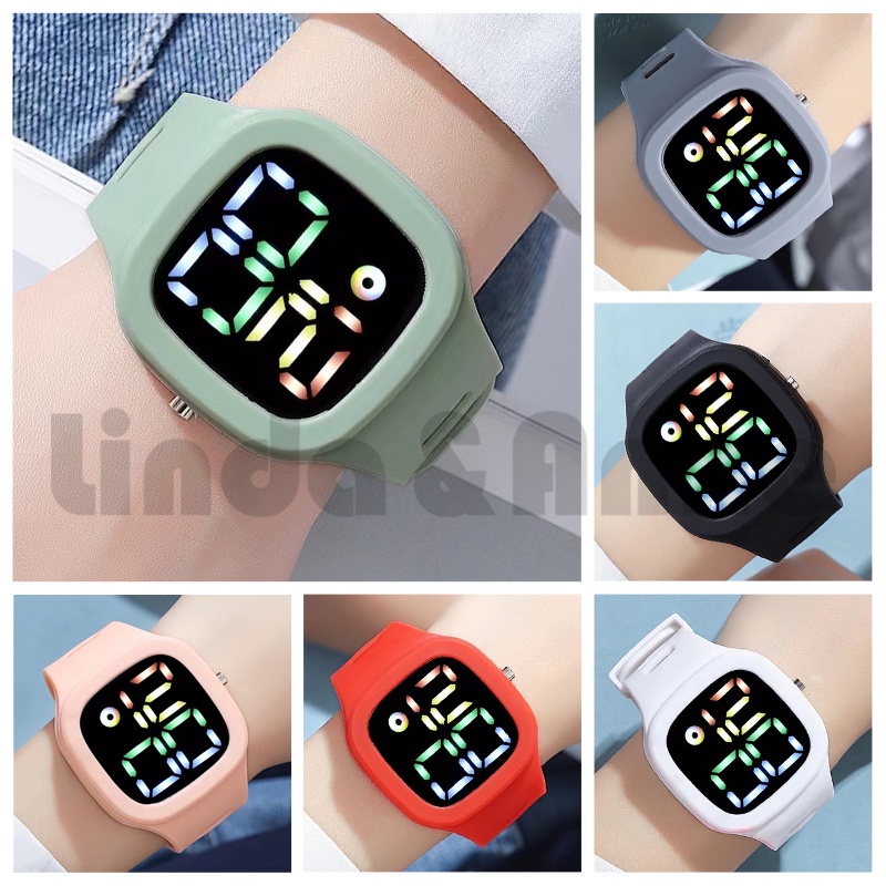 Jual Jam Tangan Digital LED Wanita Dan Pria Strap Rubber Electronic Fashion Tahan Air Electronic