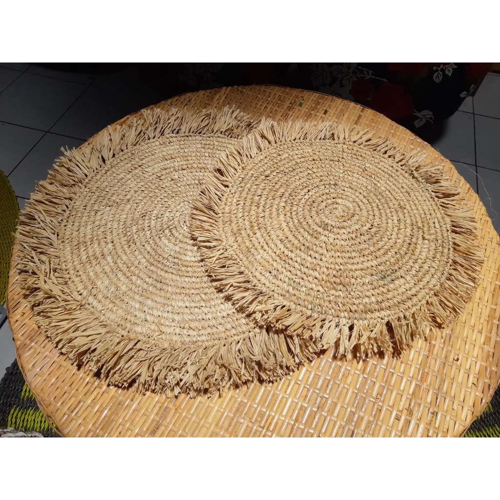 Jual Round Placemat Tatakan Alas Piring Meja Makan Placemate Enceng Gondok Alas Piring