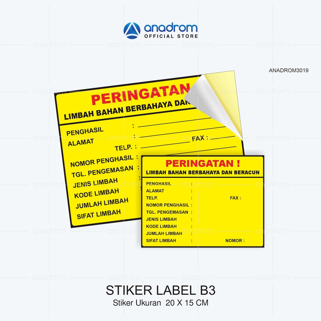 Jual Stiker Label Limbah B3 | Hazardous Material Label | 15x20 Cm ...