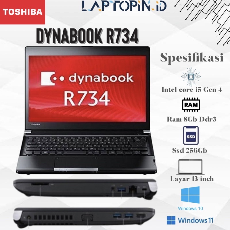 Jual Toshiba dynabook R734 Core i3 Core i5 8GB 120GB SSD | Shopee