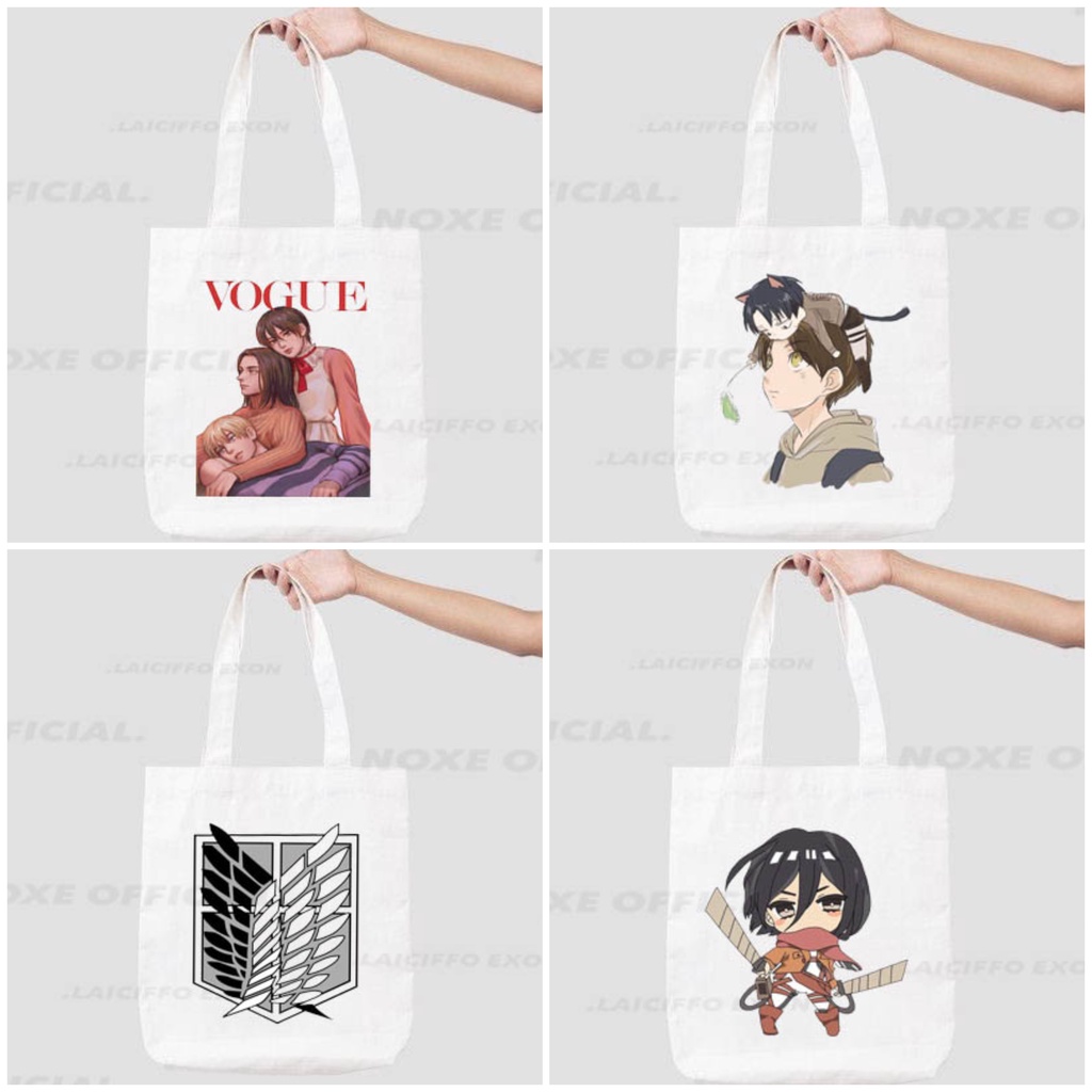 Jual TOTEBAG KANVAS ATTACK ON TITAN ANIME JEPANG | Shopee Indonesia