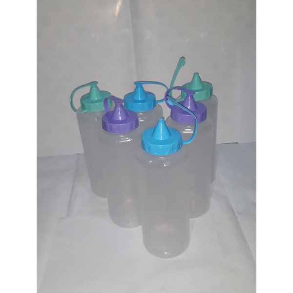 Jual BOTOL SAUS BESAR UK 600ML TUTUP WARNA | Shopee Indonesia