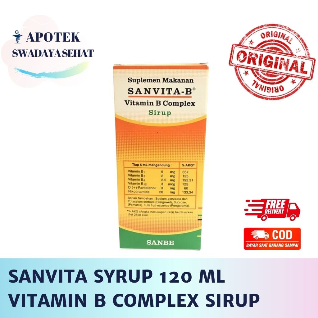 Jual SANVITA B SYRUP 120 ML - Vitamin B Complex Sirup Kompleks Sanvita ...