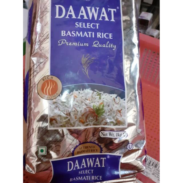 Jual BERAS BASMATI PREMIUM MERK DAAWAT KEMASAN 1 KG | Shopee Indonesia