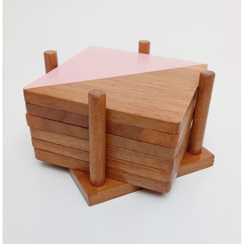 Jual wood Coaster Tatakan Gelas Kayu Jati 10cm x 10cm 1 Set | Shopee ...