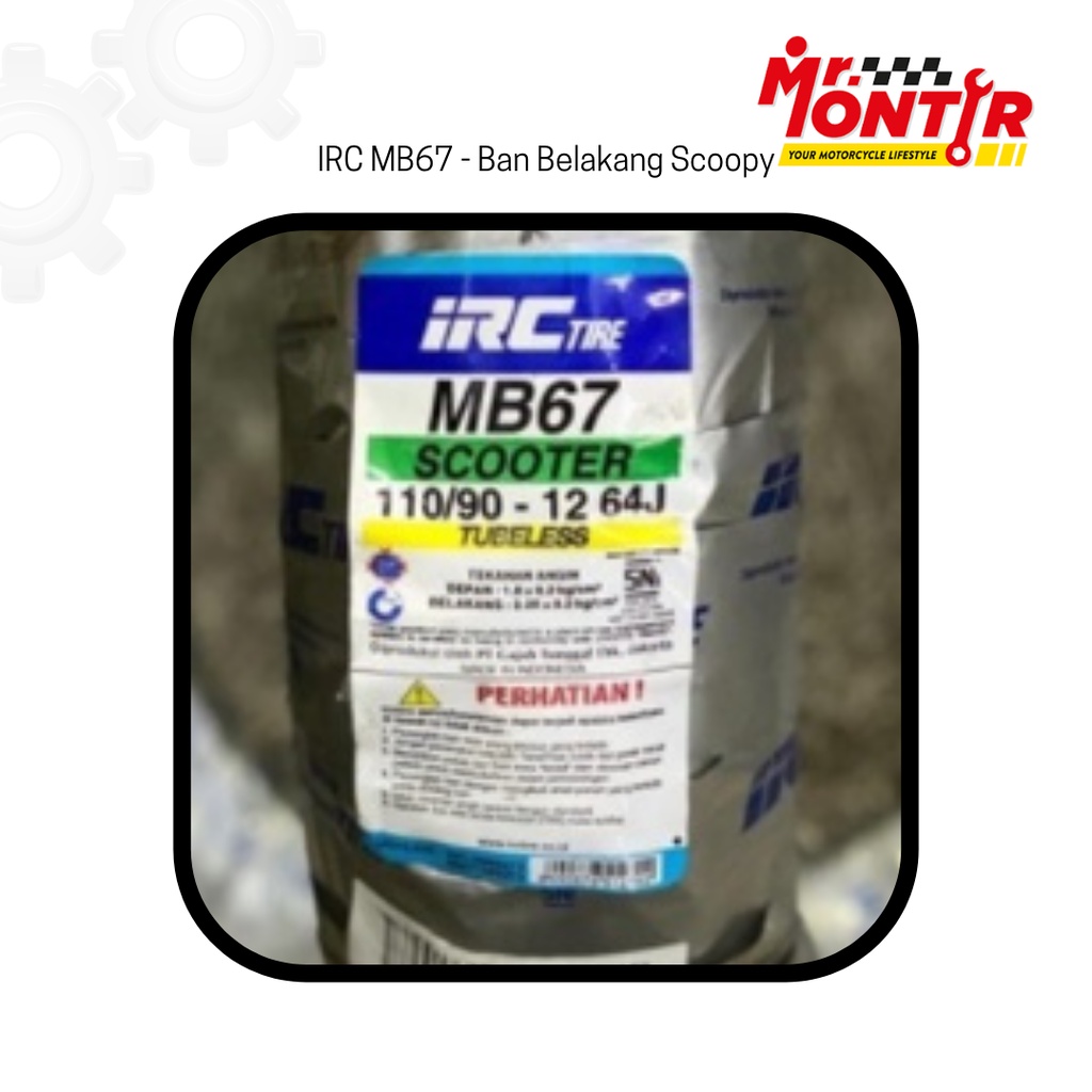 Jual BAN MOTOR SCOOPY IRC MB67 110/90-12 & IRC MB86 100/90-12 STANDAR ...