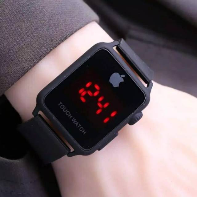 JAM TANGAN APPLE WATCH IPHONE RUBBER HITAM TOUCH SCREEN CASE WARNA AP015