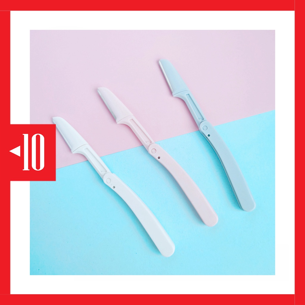 Jual ERLI eyebrow razor lipat warna pastel pisau cukur alis trimmer ...