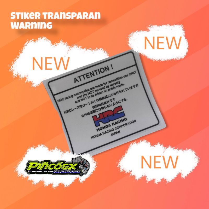 Jual stiker warning HRC transparan | Shopee Indonesia