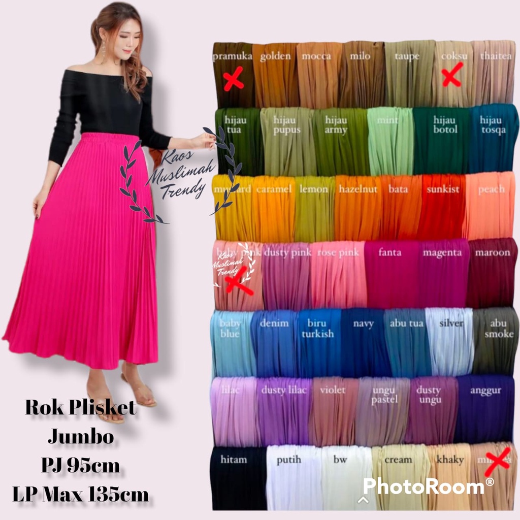 Jual Rok Plisket Premium Size Jumbo | Shopee Indonesia