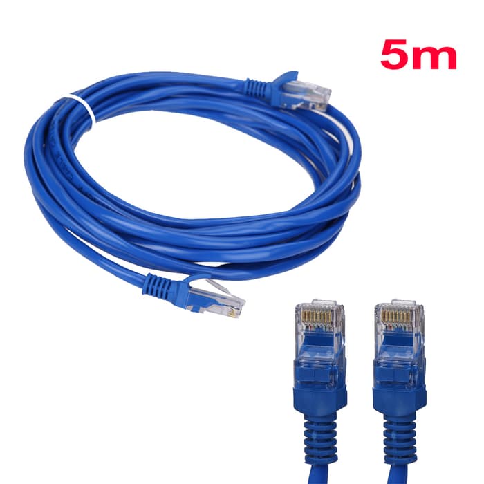 Jual Patch Cord UTP Cat 5e , 5 Meter Warna: Biru - MURAH - | Shopee ...