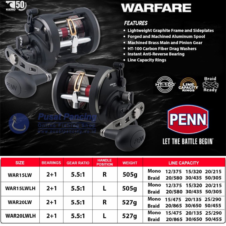 Jual PUSATPANCING5 - Reel Overhead PENN WARFARE Level Wind 15LW 15LWLH ...