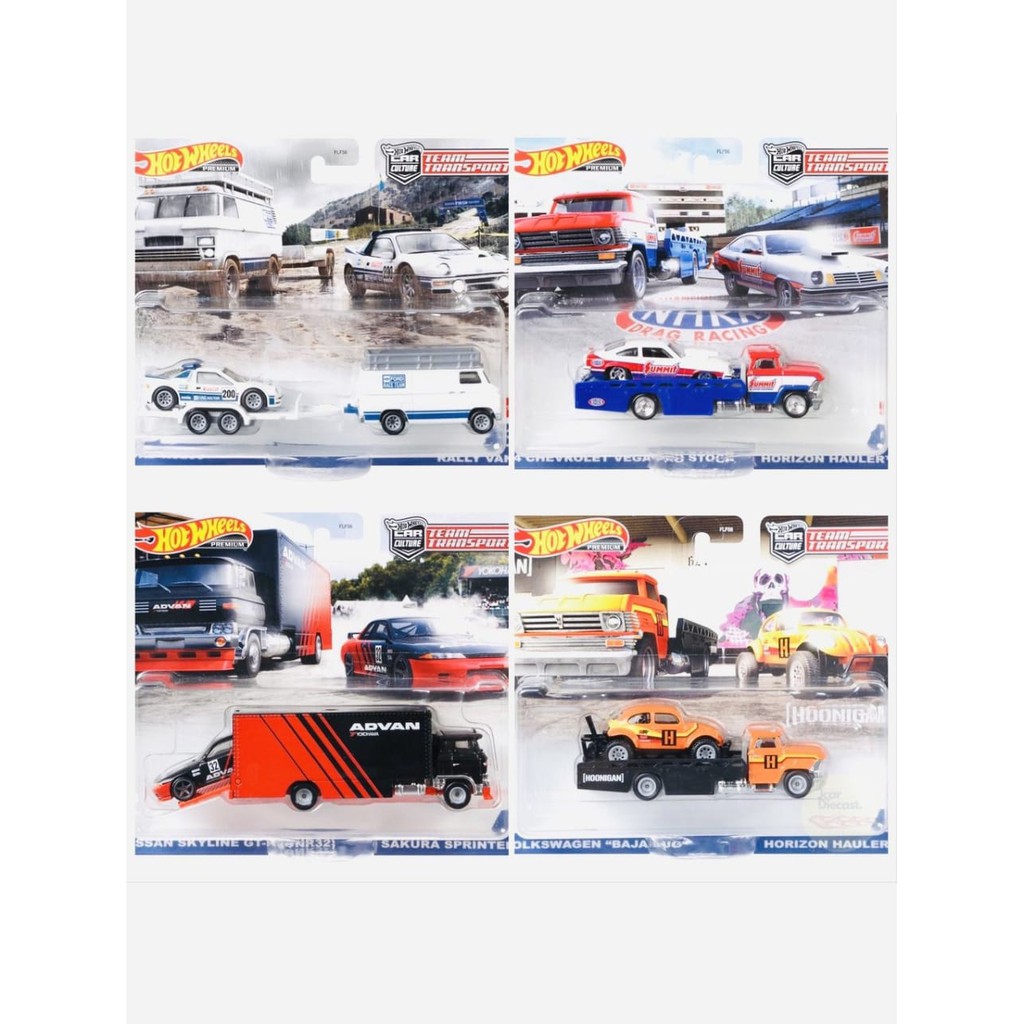 Jual Diecast Hot Wheels Set Team Transport Ford Rs200 Rally Van Chevrolet Vega Nissan R32 Vw 2839