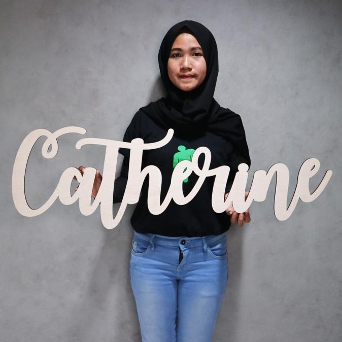 Jual Custom Backdrop Sign Tulisan Nama Kayu Dekorasi Kamar Wooden Name Shopee Indonesia