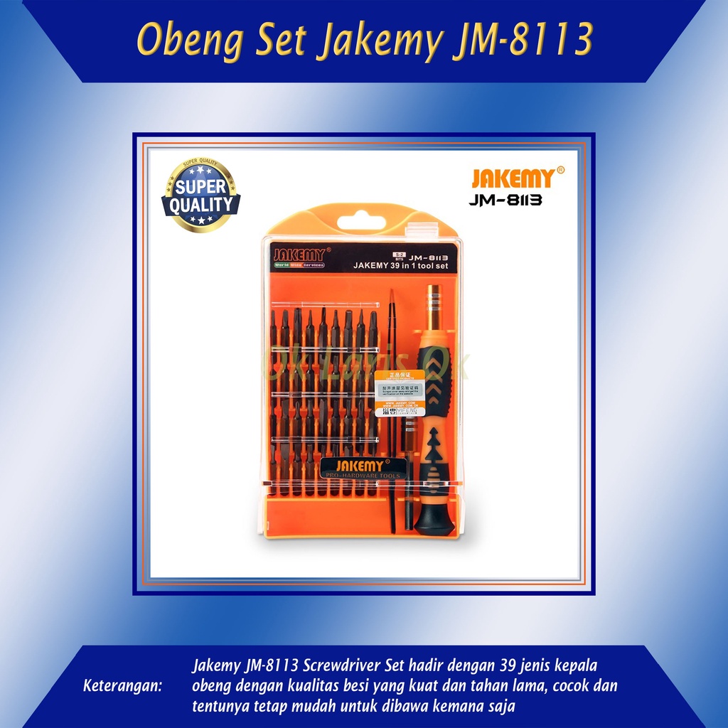 Jual Promo OBENG TOOL SET MEREK JAKEMY JM 8113 ORIGINAL | Shopee Indonesia