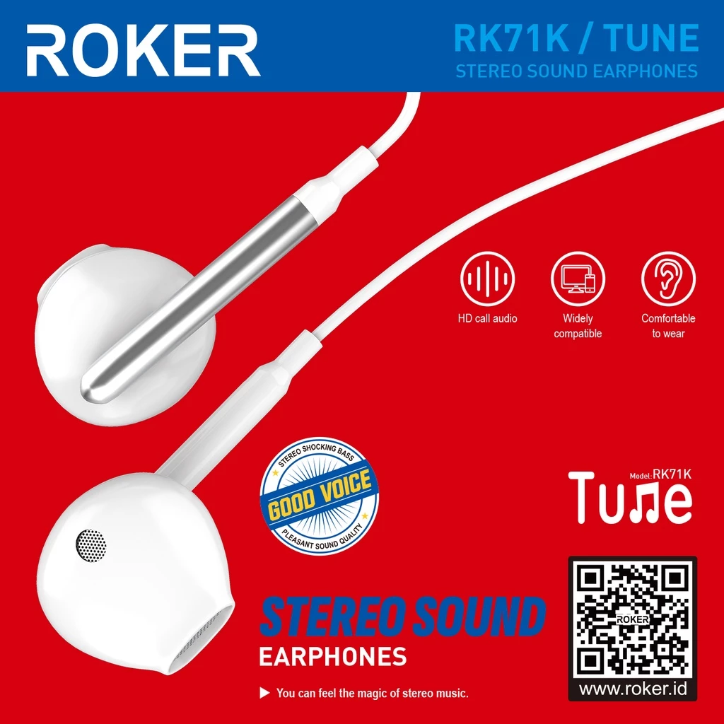 Handsfree / Earphone / Headset Roker TUNE RK71K