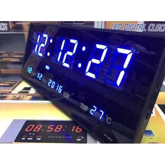 Jual Jam digital dinding led biru Jam Kantor, Jam Masjid Shopee Indonesia