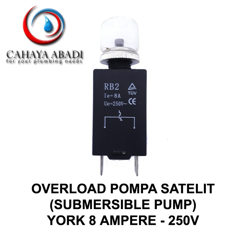 Jual GROSIR - OVERLOAD POMPA AIR - 8A - 250V - YORK | Shopee Indonesia