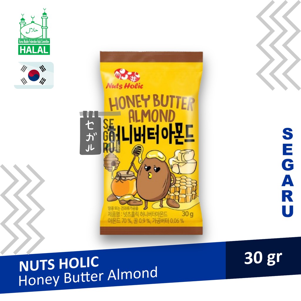Jual Nuts Holic Honey Butter Almond Snack Korea Kacang Almond Halal
