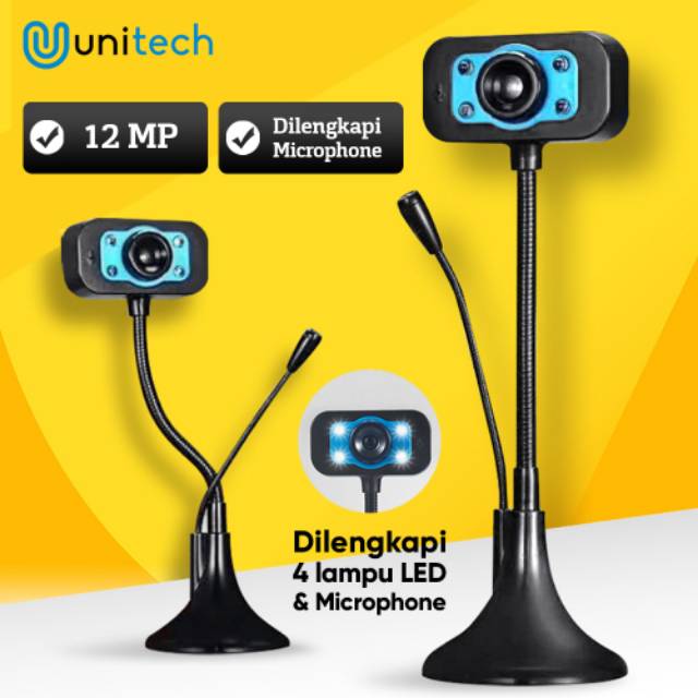 Jual Webcam Camera Video Converence Unitech 4 Lampu Led Plus Microphone Shopee Indonesia 