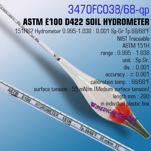 Jual Soil Hydrometer ASTM E100 D442 ALLA FRANCE Shopee Indonesia