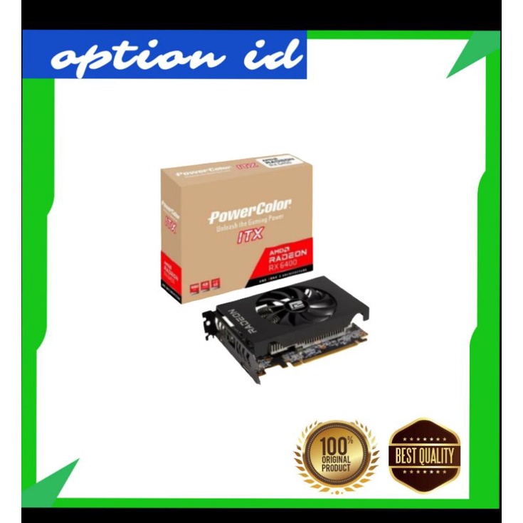 Jual VGA PowerColor Radeon RX 6400 ITX 4GB GDDR6 | RX6400 64Bit ...