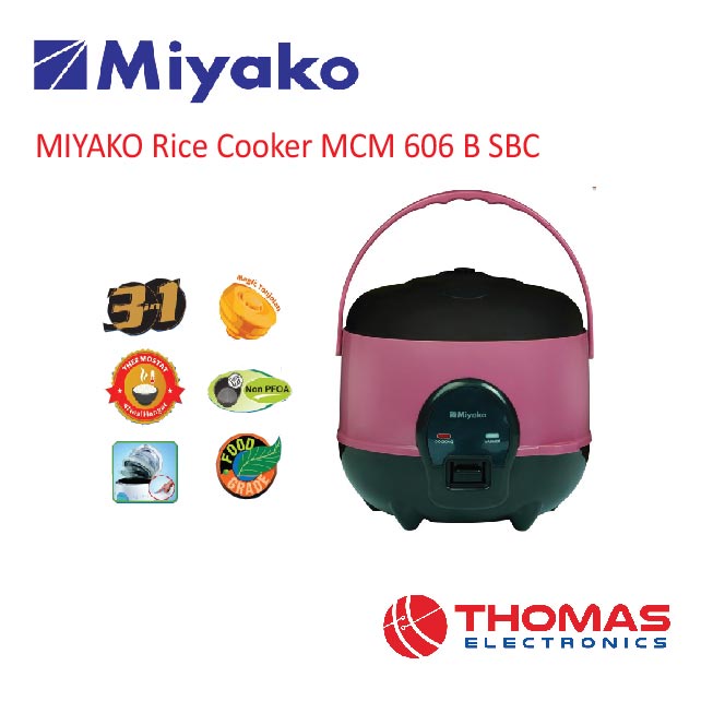 Jual MIYAKO Rice Cooker MCM 606 B SBC Magic Com 1.8 Liter Purple ...