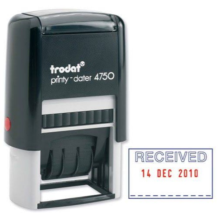 Jual Trodat Printy-Dater 4750 stamp - CAP RECEIVED 2028 | Shopee Indonesia