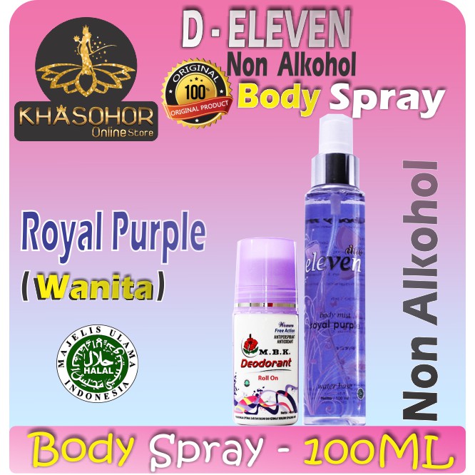 Jual Mbk Deodorant And Body Spray Ungu Non Alkohol Roll On 40 Ml