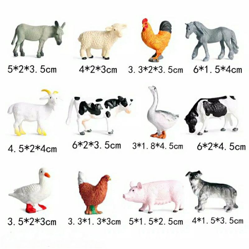 Jual Miniatur Farm Animal 1 Set 12 Pcs (Mini) - SAFARI LTD / TOOBS ...