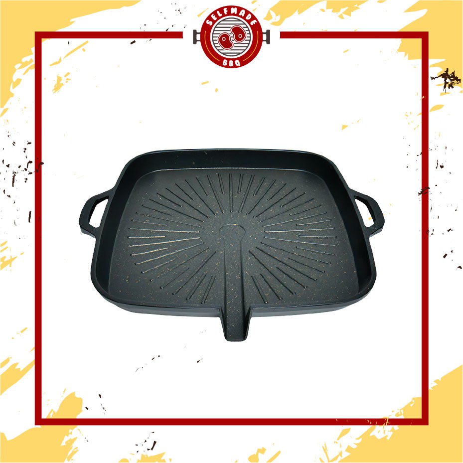 Jual Korean Bbq Square Grill Plate Panggangan Korea Dengan Aliran Minyak Bbq Grill Pan