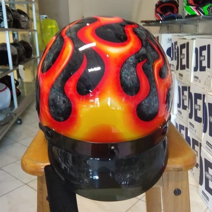 Jual Helm AGV Half Face Helm Retro Harley Vespa Helm Jadul New32