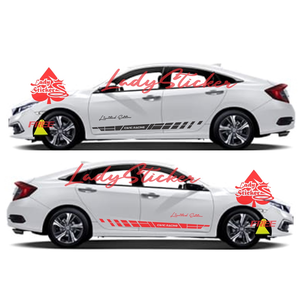 Jual Promo Sticker Stiker Mobil Civic Sticker List Body Samping Mobil Honda Civic Type R