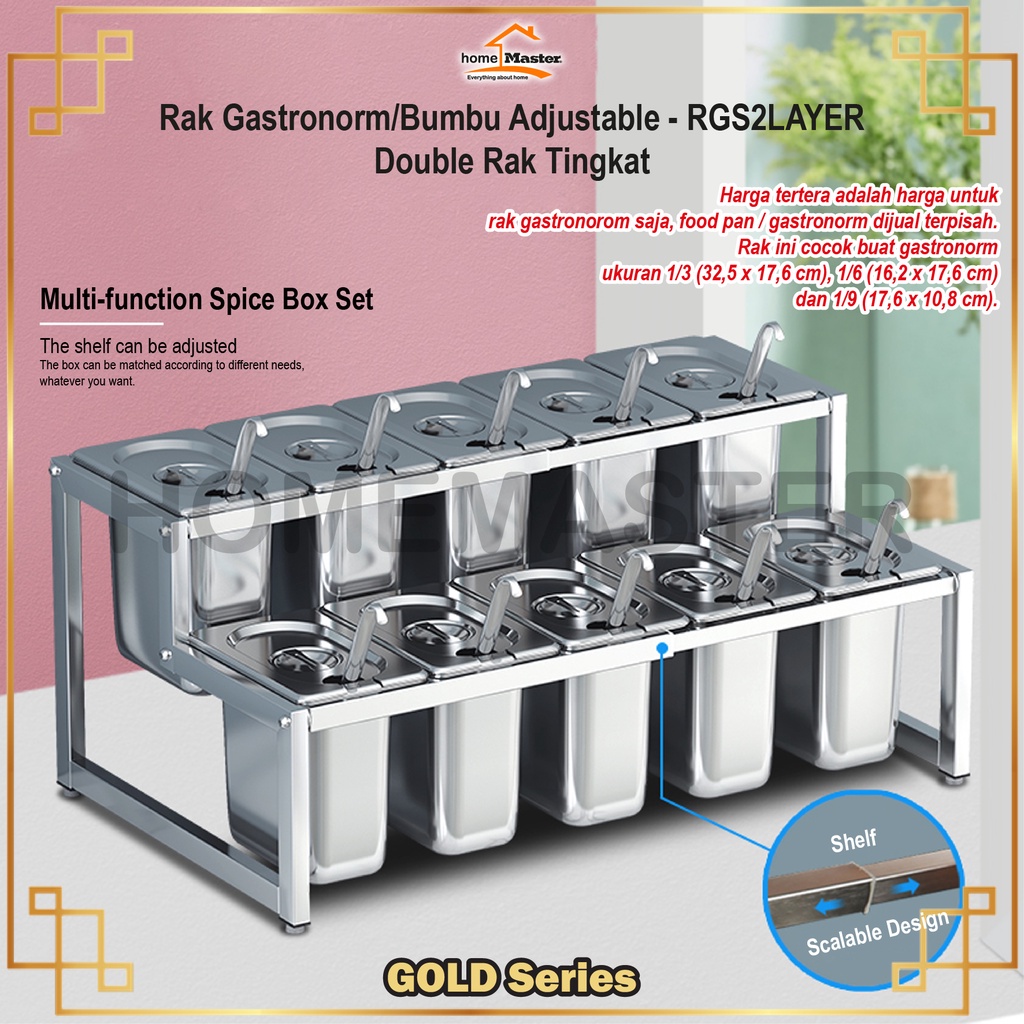 Jual HomeMaster Rak/Rack Gastronorm/Food Pan Bumbu/Saos/Saus/Condiment ...