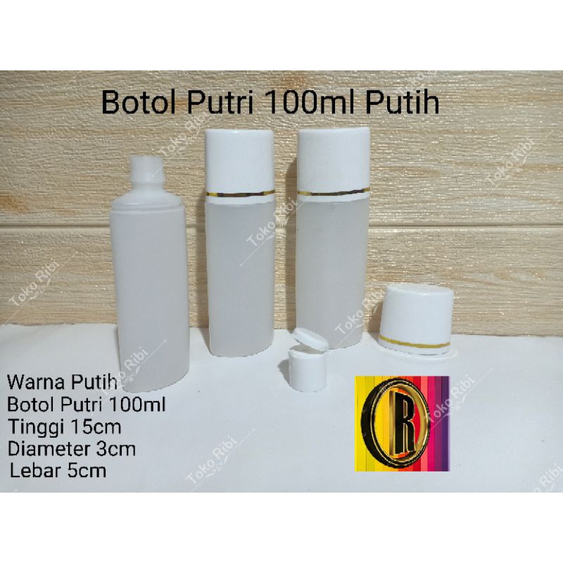 Jual Botol putri 100 ml Putih list Gold ( kemasan 25pcs ) | Shopee ...