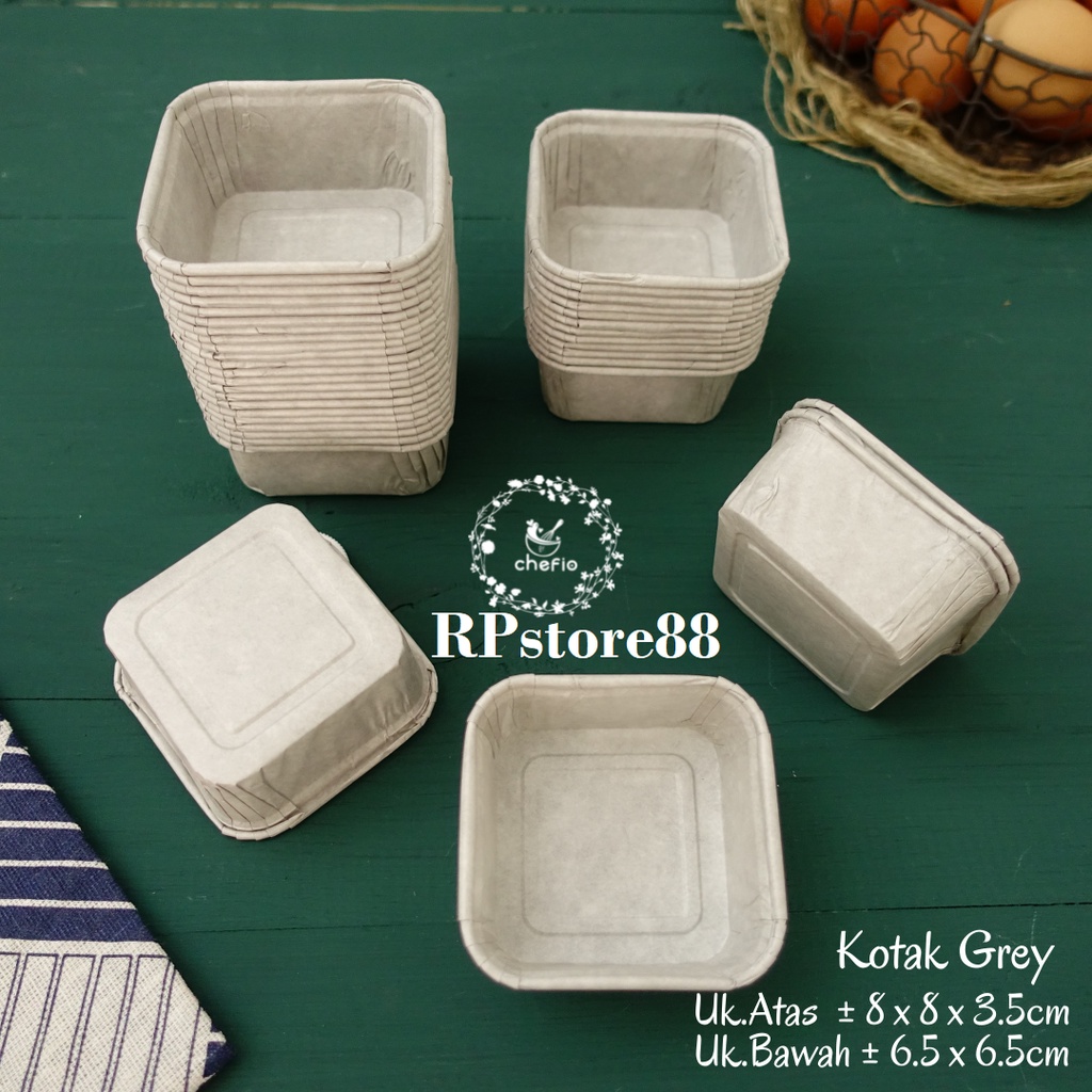 Jual Chefio Paper Cup Cupcake Case Persegi Kotak Kertas Muffin Roti Kue ...