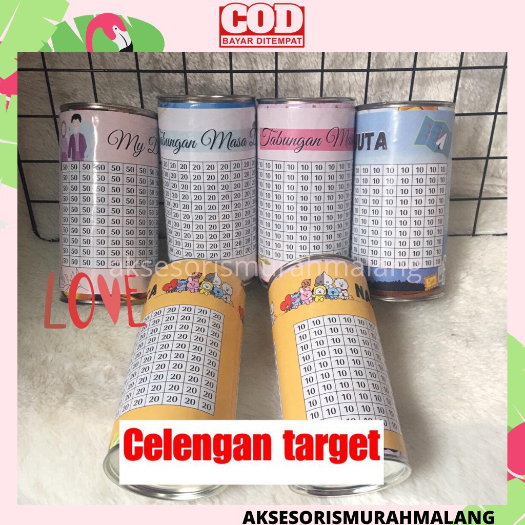 Jual Celengan Viral Target menabung uang koin uang kertas | Shopee
